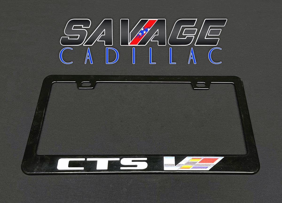 CADILLAC CTSV GLOSS BLACK LICENSE PLATE FRAME